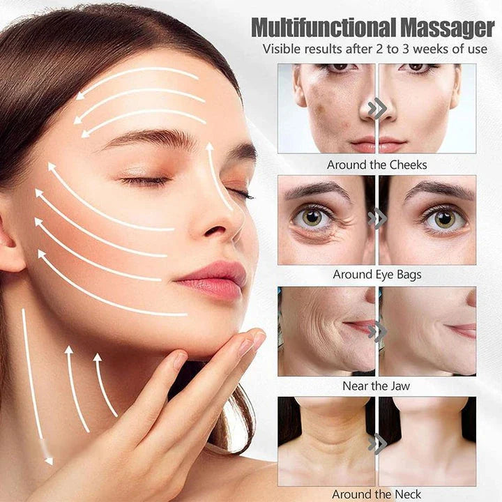 Premium 4D microcurrent facial roller for skin tightening, wrinkle reduction, and rejuvenation