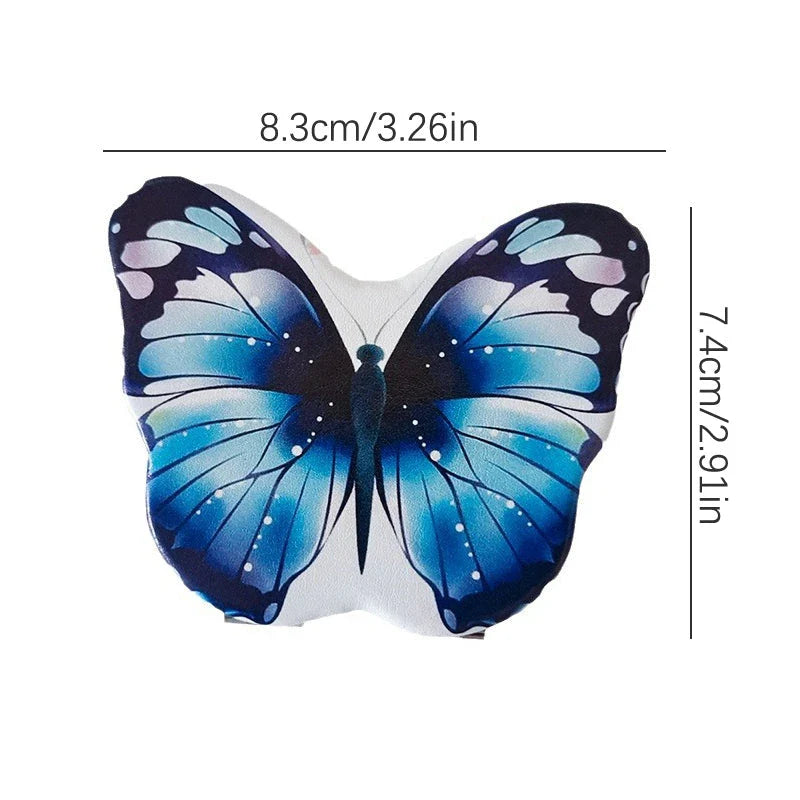 Elegant foldable butterfly makeup mirror with premium PU leather and tempered glass construction