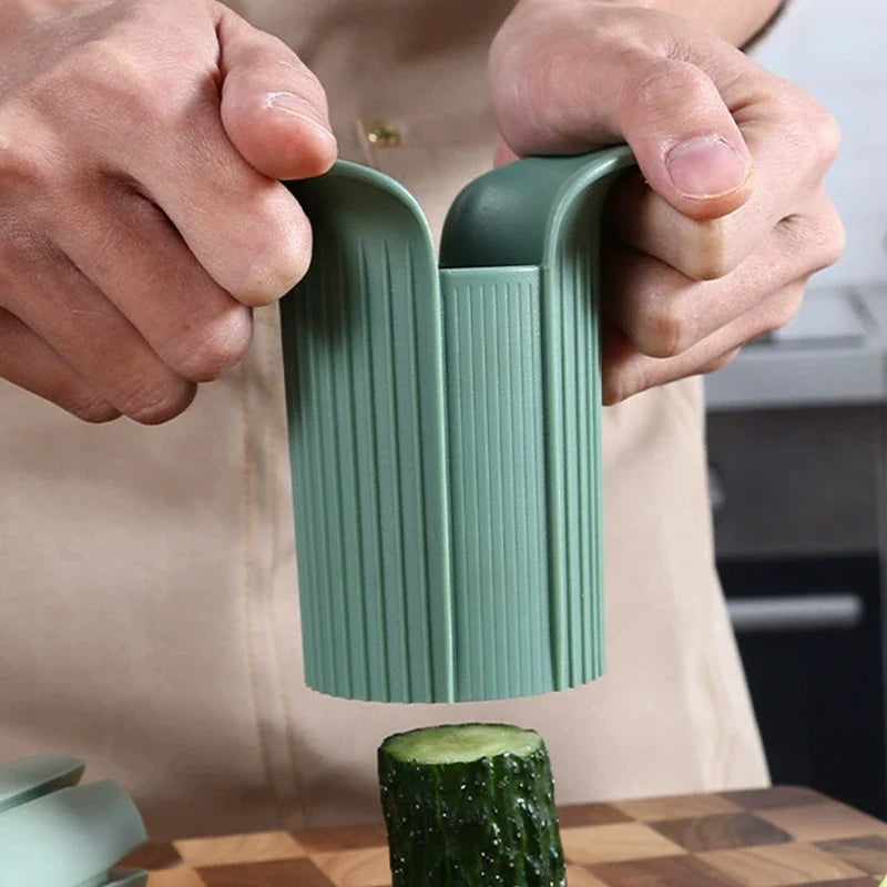 Trendha Premium Cucumber Slicer in green colour, a versatile kitchen tool for effortless slicing and vegetable prep