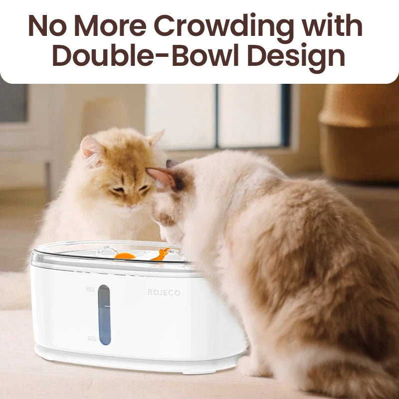 Automatic Wireless Pet Water Fountain with Dual Drinking Zones - Premium Hydration Solution for Cats and Dogs