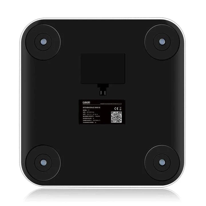 Compact white electronic kitchen scales with digital display for precise meal preparation
