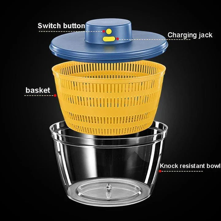 Efficient Electric Vegetable Dehydrator and Salad Spinner with modern design and easy-to-use controls