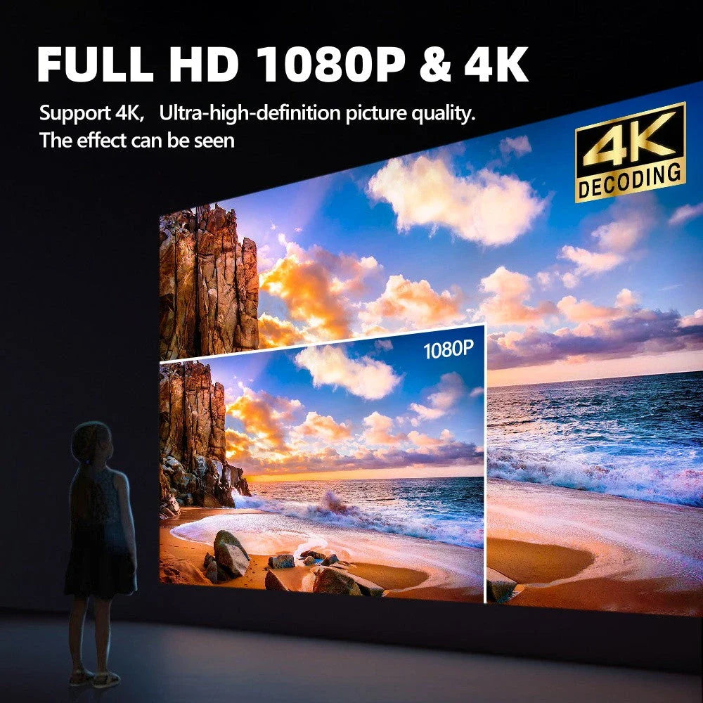 4K Ultra HD Smart Projector with Karaoke System and Automated Focus, Delivering Cinematic Home Entertainment