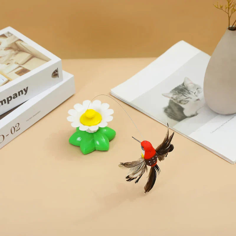 A high-quality electric rotating butterfly cat toy that captivates feline attention and encourages active play.