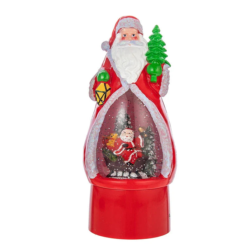Charming Christmas decoration snowman music box with ambient lighting, creating a cosy winter wonderland atmosphere