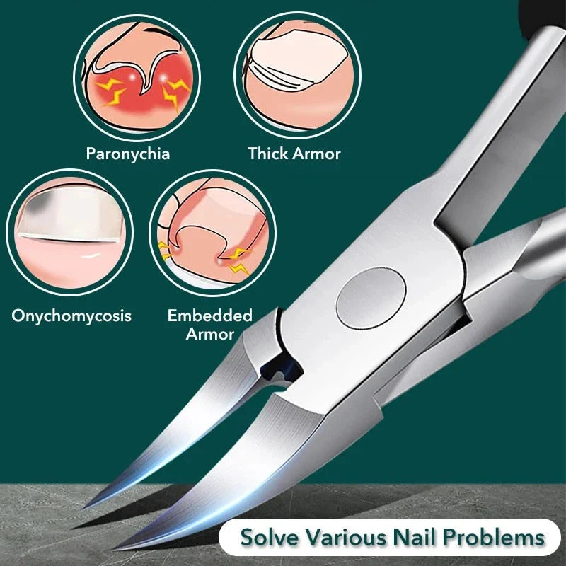 Premium Stainless Steel Toenail Trimmer with Angled Head, Ergonomic Grip, and Protective Storage Tin