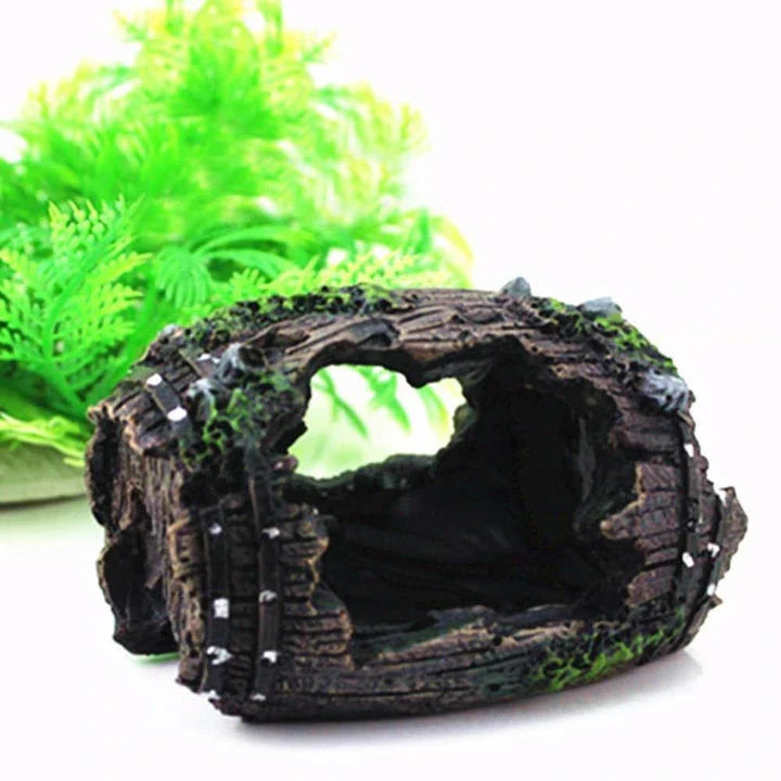 Elegant Artificial Barrel Ornament for Fish Tank, Adds Rustic Charm and Enrichment to Aquarium Decor