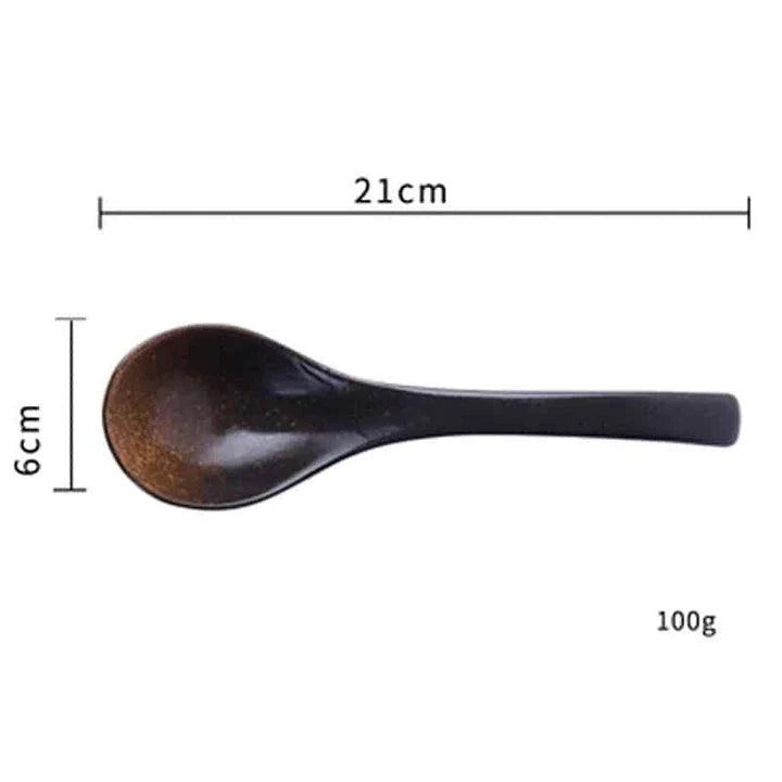 Premium Japanese-style ceramic ramen bowl with matching spoon, designed for an authentic ramen dining experience