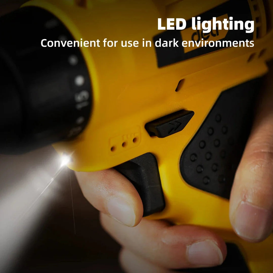 12V Cordless Electric Screwdriver with brushless motor, variable speed control, and LED light for versatile DIY tasks