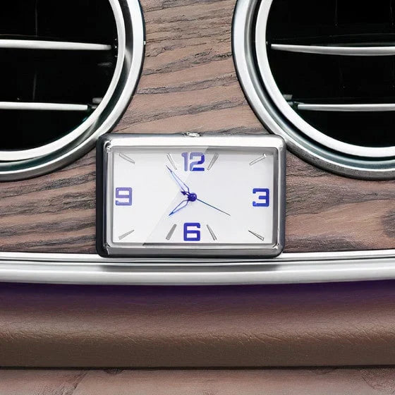 Mini Sticker Quartz Clock with traditional analog dial and hands, perfect for dashboards, desks and walls