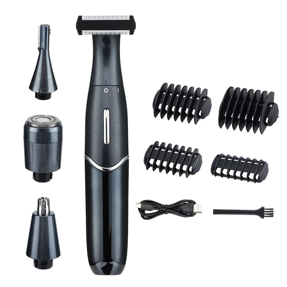4-in-1 Rechargeable Electric Shaver for Men and Women, featuring premium materials, efficient hair removal, and smart charging capabilities