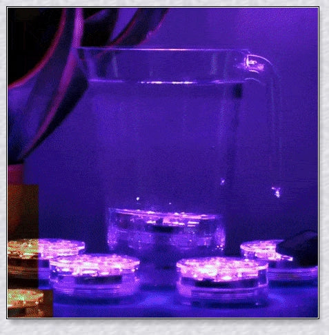 Submersible colour-changing LED pool lights with magnetic and suction cup mounting for easy installation