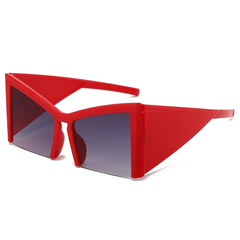 Irregular semi-rimless sunglasses with UV400 protection, offering a unique and stylish design for both men and women