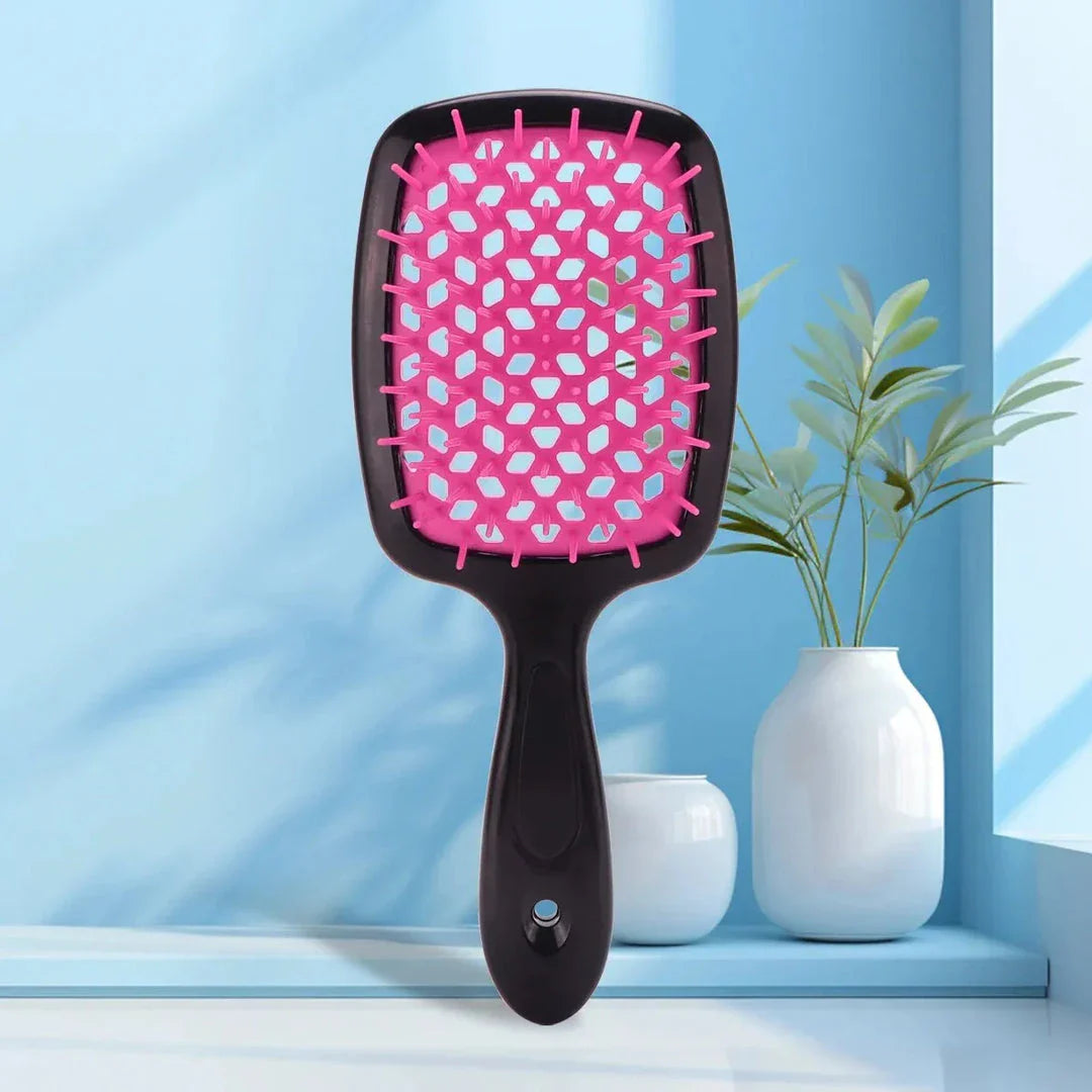 DetanglePro Air Cushion Hair Comb in vibrant colours, designed to effortlessly detangle and smooth all hair types