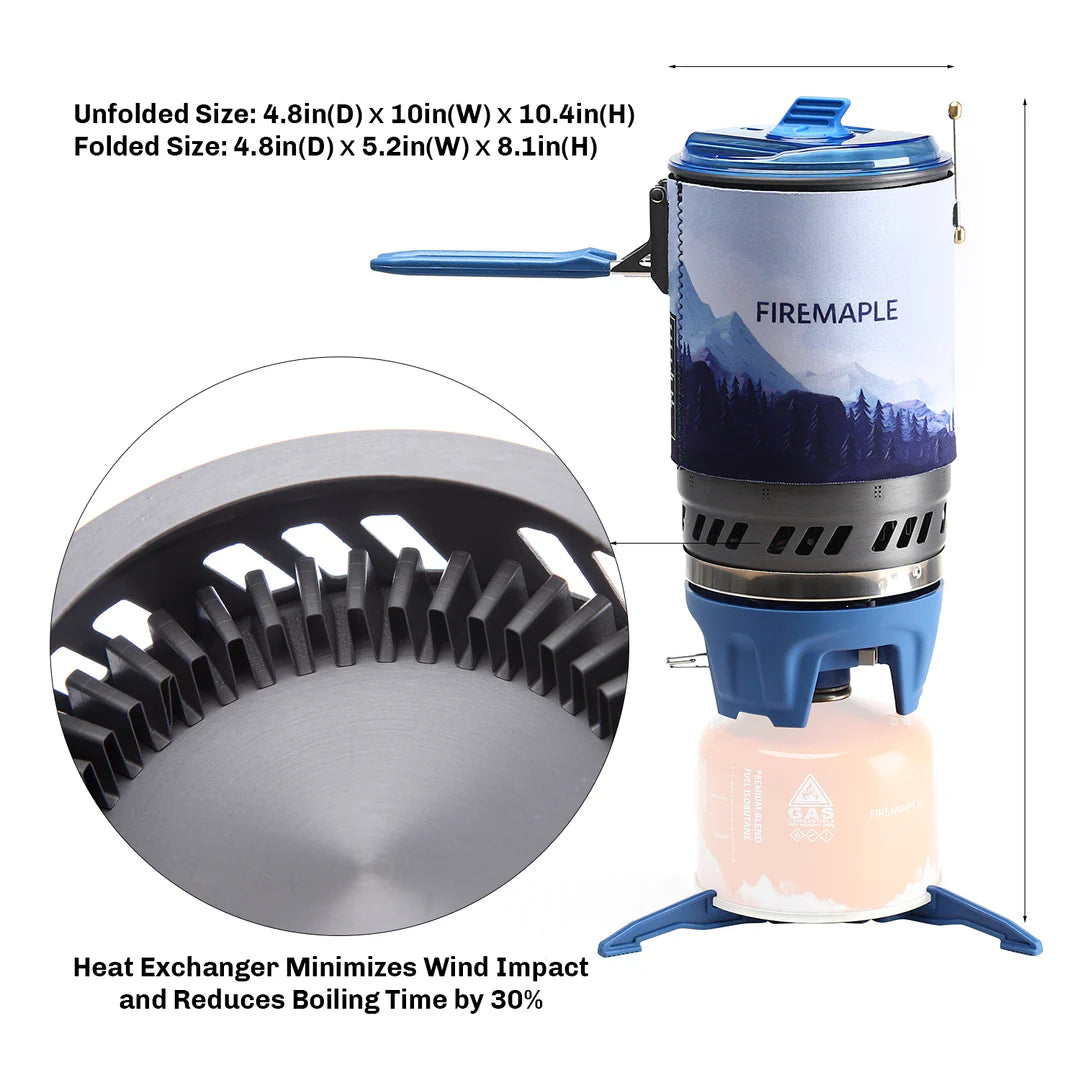 Camping Cooking System with Micro Regulator Portable Stove in Red - Durable Outdoor Cooking Companion