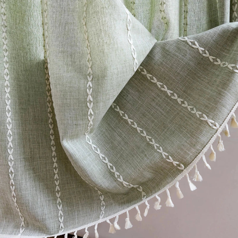 GiftHome UK Premium Bohemian Tassel Shower Curtain for Relaxing Bathroom Oasis