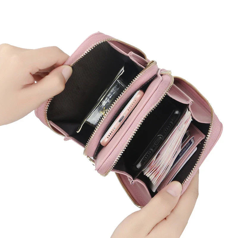 Stylish crossbody bag for women with multiple interior pockets and a dedicated mobile phone compartment