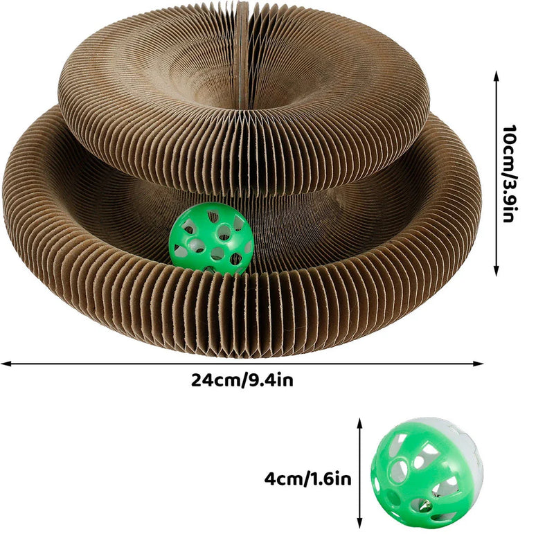 GiftHome UK Foldable Cat Scratcher with Toy Ball - Multi-Shape Durable Climbing and Relaxation Board