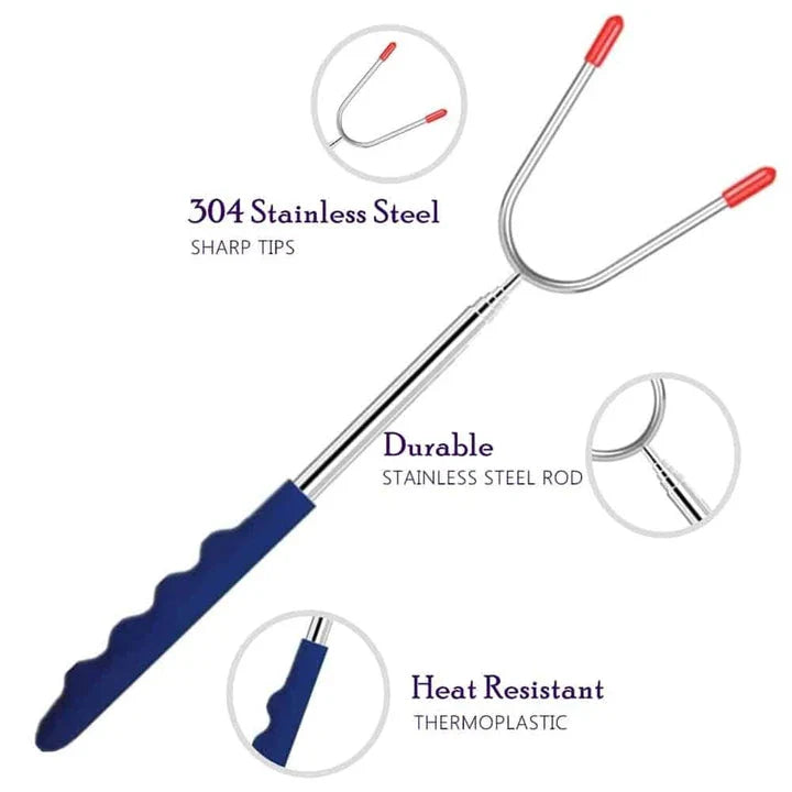 Premium Trendha Stainless Steel BBQ Skewers with Vibrant Silicone Handles - 5 Piece Set