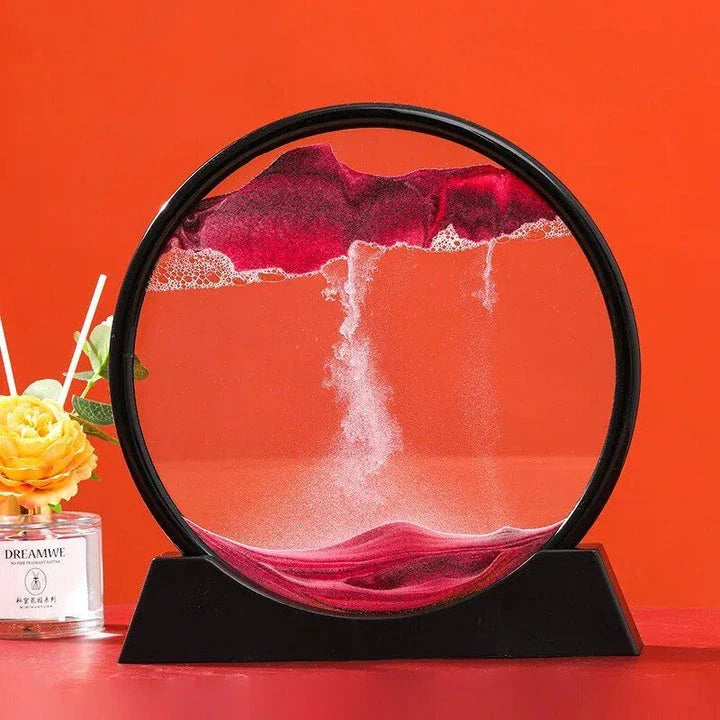 Captivating retro sandscape hourglass with mesmerising deep sea moving sand art