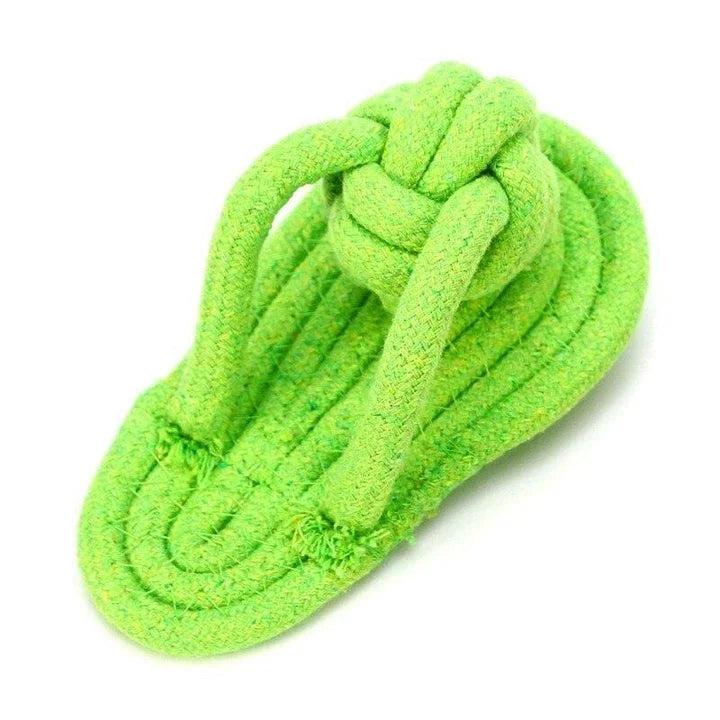 Premium Eco-Friendly Cotton Rope Dog Toy in green-orange colour
