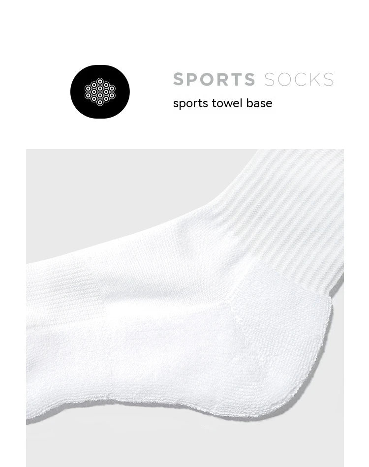 Premium white sports socks with a five-pointed star pattern, designed for men's active lifestyles.