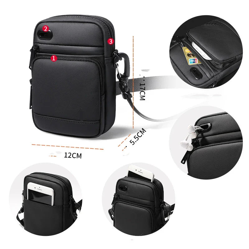 Jitian Mini Messenger Bag with Oxford Fabric Construction and Stylish Upgrade Options