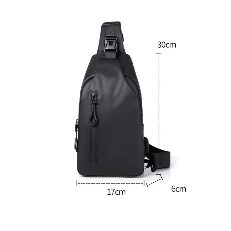 Versatile blue sling crossbody backpack for men with adjustable strap and spacious interior