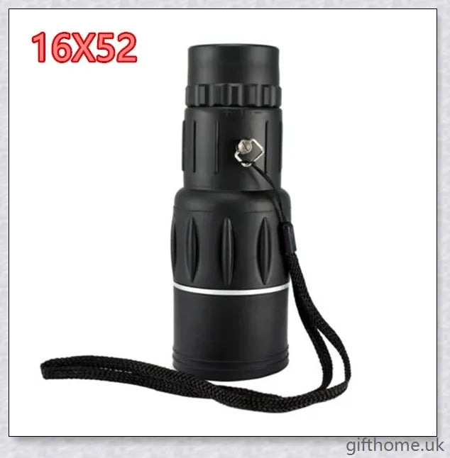 Premium 16X52 high-powered monocular with 52mm objective lens for long-range outdoor viewing and exploration