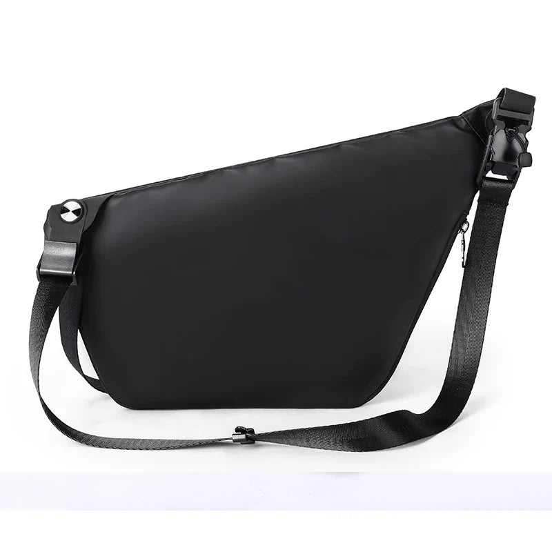 A sleek, sophisticated messenger bag made of premium PU leather, designed for the modern, urbane gentleman in the UK.