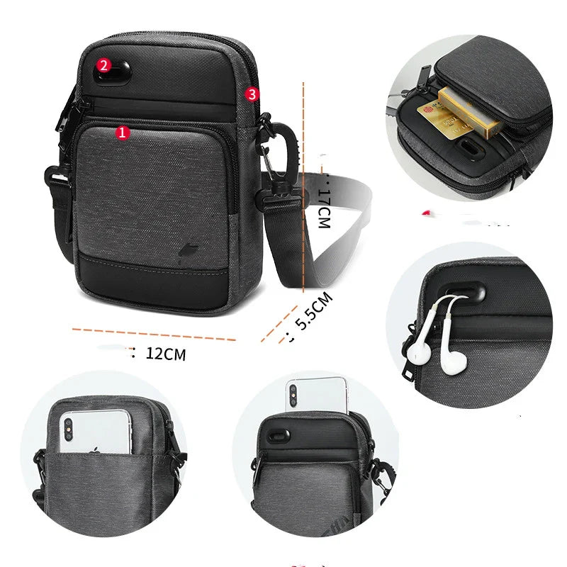 Jitian Mini Messenger Bag with Oxford Fabric Construction and Stylish Upgrade Options