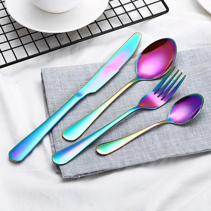 GiftHome UK Premium Eco-Friendly Stainless Steel Tableware Set - 4 Pieces