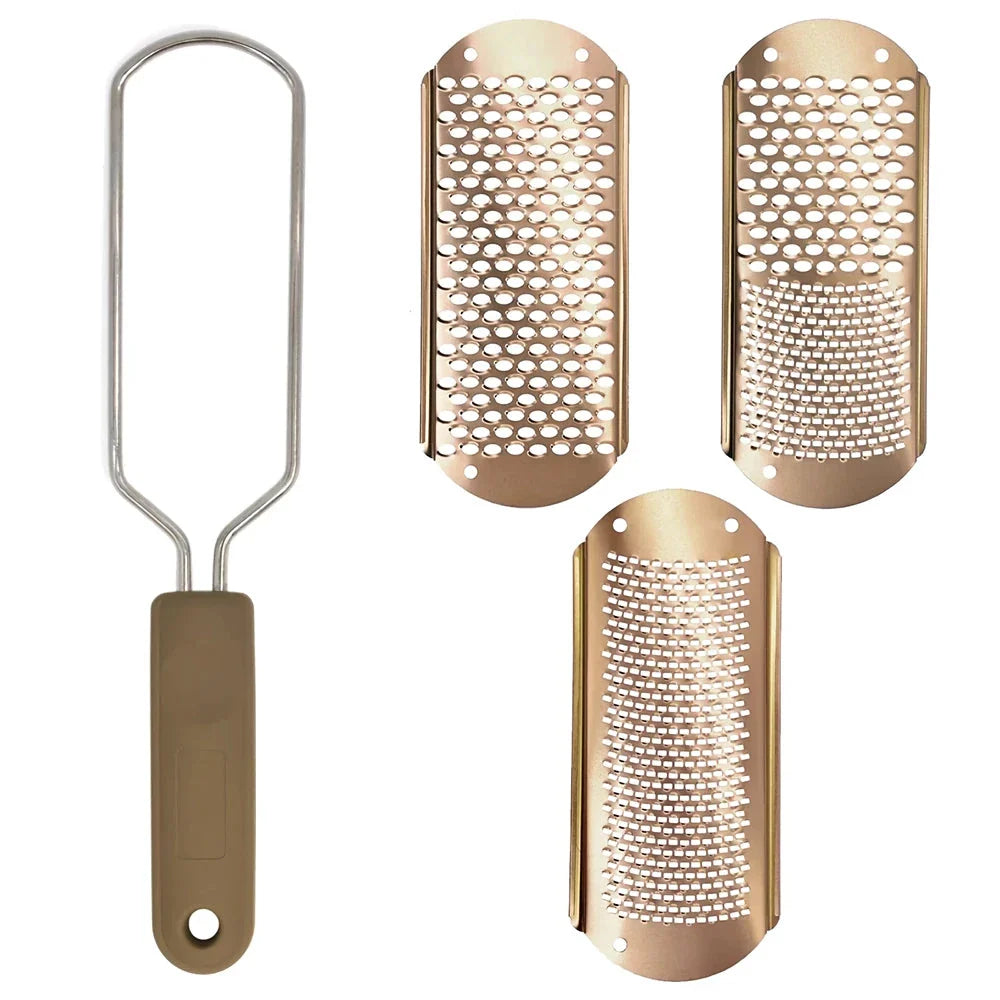 Professional Foot File Rasp for Callus Removal - Durable Stainless Steel Construction with Elegant Golden Finish