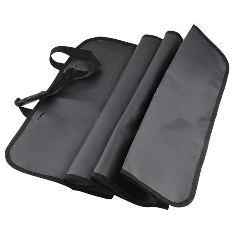 Premium waterproof pet car seat cover in red, designed to protect vehicle's back bench from dirt, fur, and spills