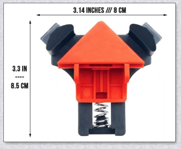 High-quality woodworking corner clamp set with 60°, 90°, and 120° angle heads for precise alignment and secure clamping