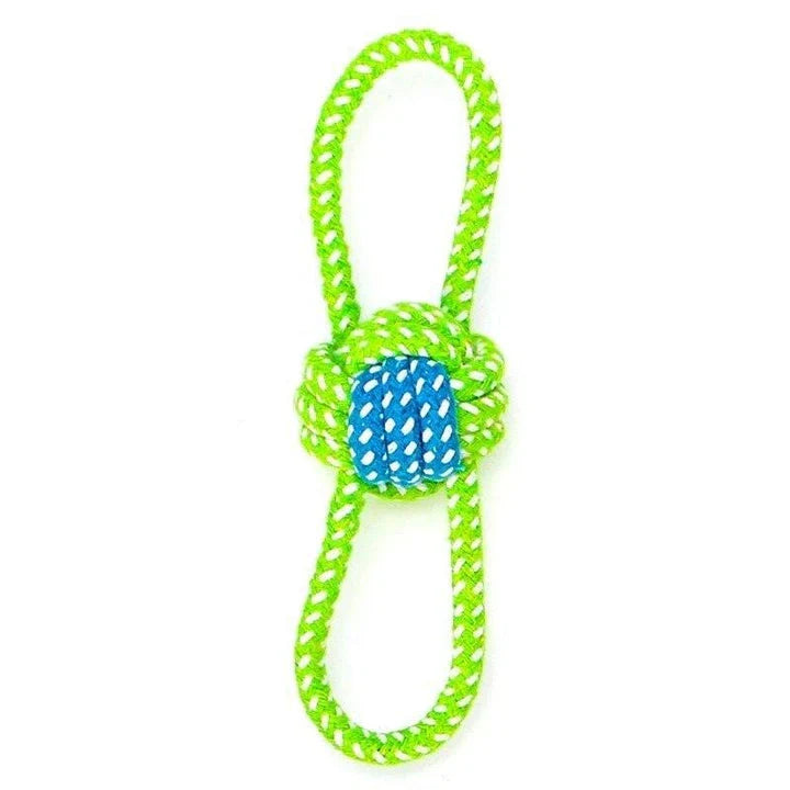 Premium Eco-Friendly Cotton Rope Dog Toy in green-orange colour