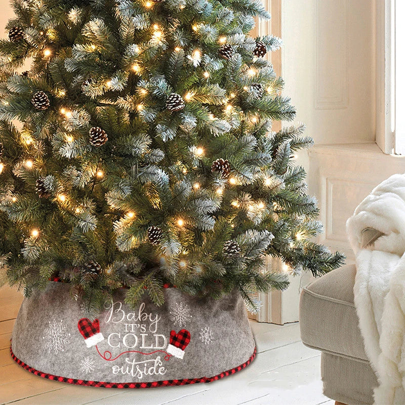 A festive apron with a charming Christmas tree design, made from high-quality polyester for durability and easy care.