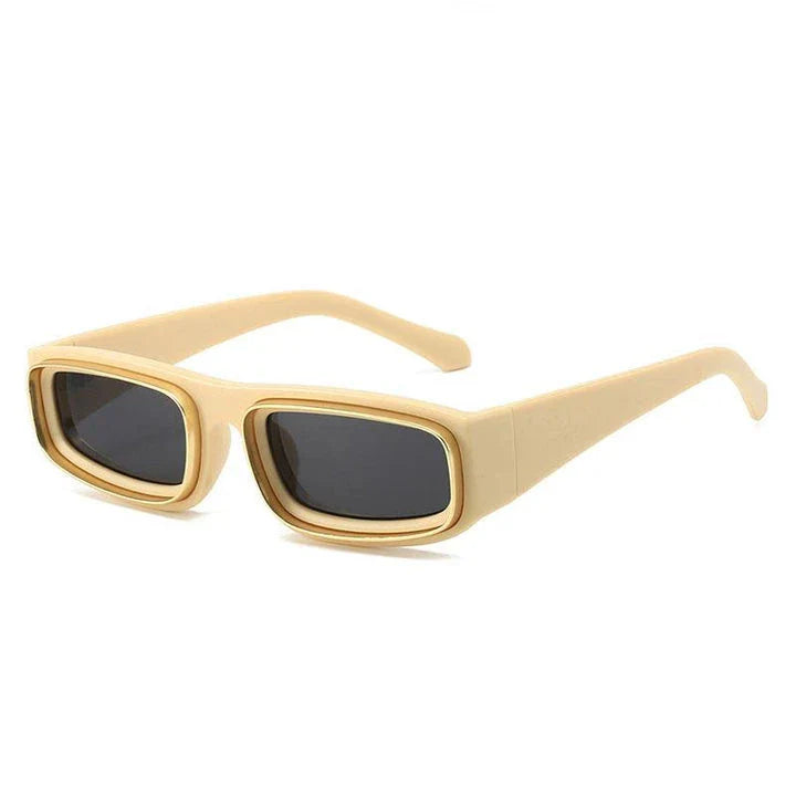 Stylish Small Rectangle Punk Sunglasses with an edgy, retro-inspired design and UV400 protection