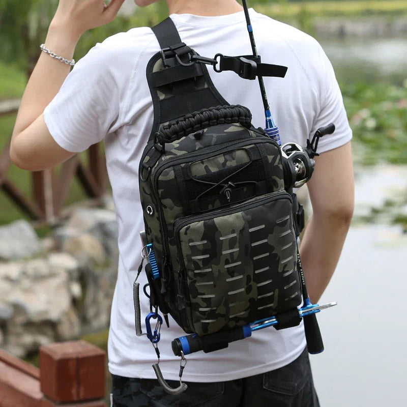 Versatile crossbody backpack with multiple compartments and adjustable straps for outdoor adventures