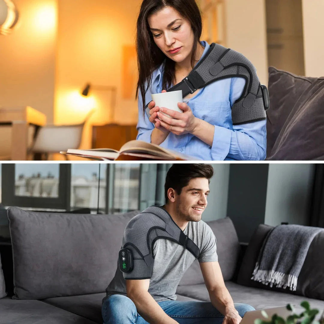Premium 3-Level Heated and Vibrating Shoulder Massager for Pain Relief and Rehabilitation