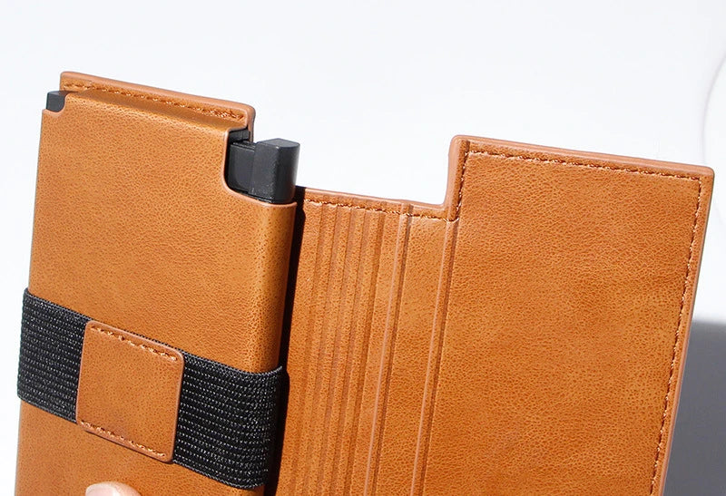 Aluminium alloy card wallet with automatic pop-up function, available in multiple stylish colours