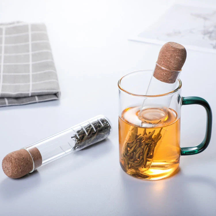 Premium borosilicate glass tea infuser with evenly spaced holes for optimal water flow and flavour extraction