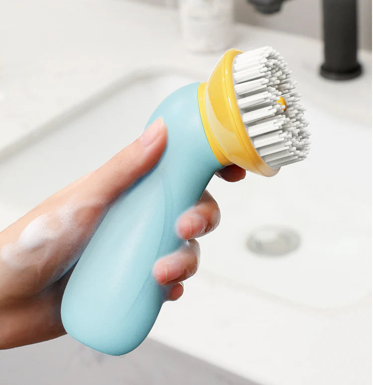 Premium hand-held pet bath brush with soft bristles and ergonomic grip for gentle grooming and cleaning