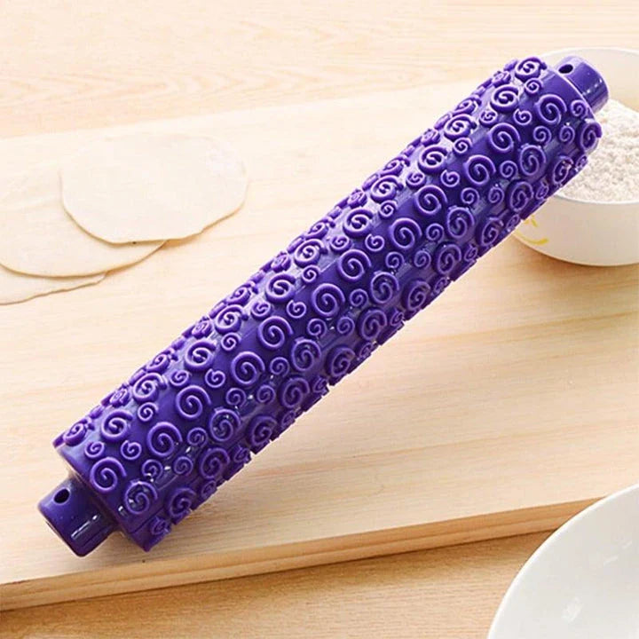 Eco-Friendly British Purple Patterned Rolling Pin for Home Baking - Premium Quality, Elegant Design, and Eco-Friendly Construction