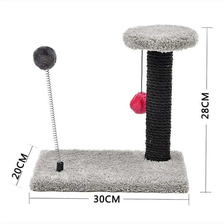 A four-layer cat scratching post made of durable wood and rope, providing multiple levels for your cat to enjoy their natural scratching behaviour.