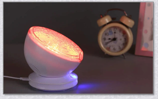 Soothing ocean wave LED projector creates a calming, spa-like atmosphere for relaxation and sleep