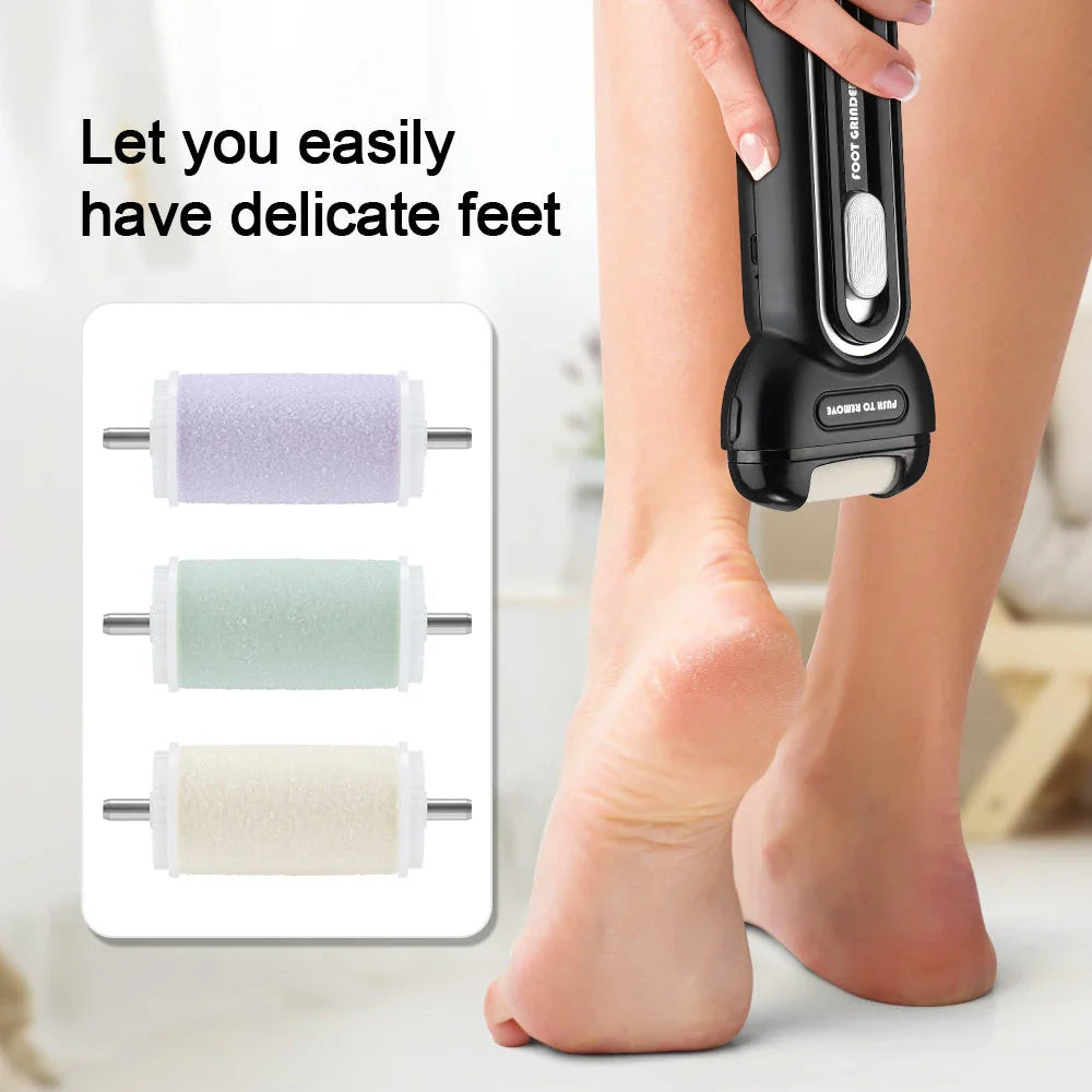 Premium electric foot callus remover with multiple grinding heads for effective, gentle callus removal and smooth, rejuvenated feet