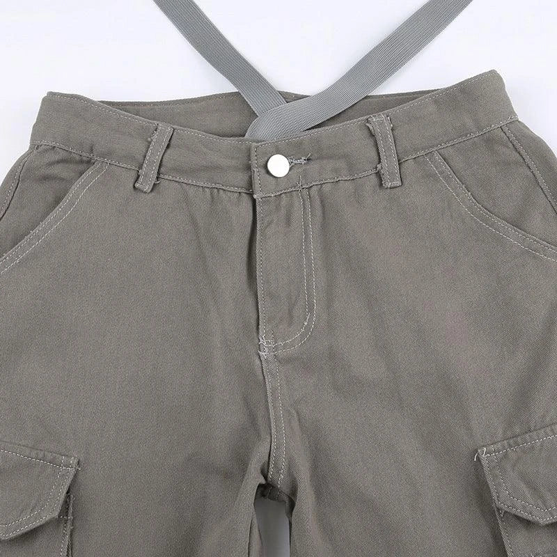 Premium quality grey straight loose jeans with multi-pockets for women, made from comfortable cotton denim fabric