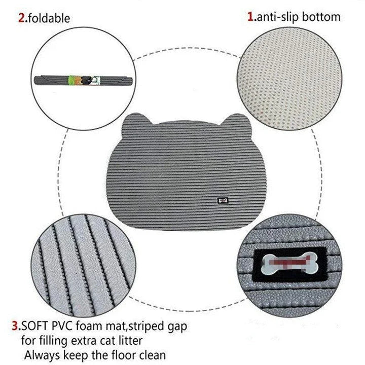 Premium PVC non-slip cat toilet mats in brown and grey colours, designed for safety and style in your feline friend's bathroom.