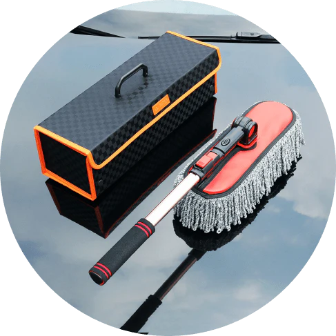 Adjustable telescoping cleaning brush with extendable handle and flexible swivel head for reaching high and low surfaces